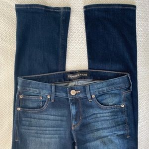 Express Barely Boot Low Rise Jeans